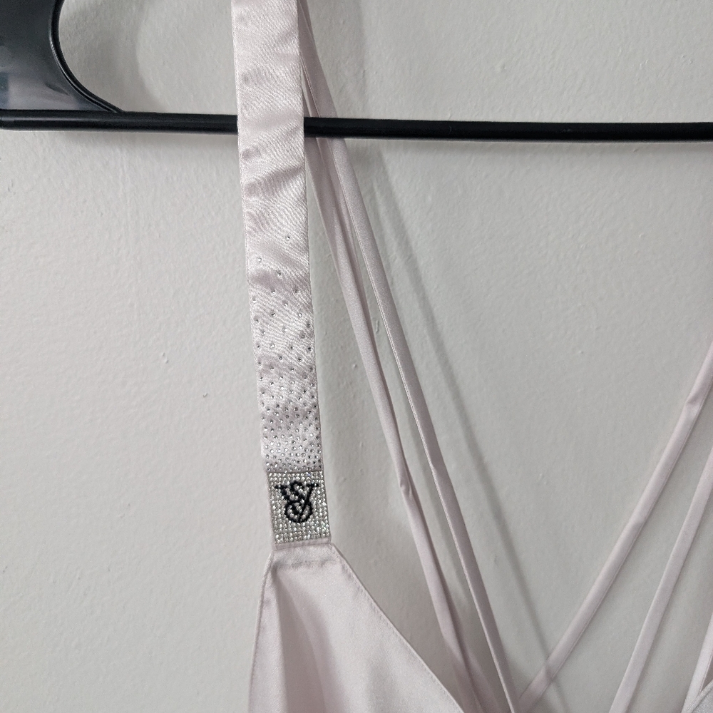 Victoria's Secret Scattered Shine‎ Strap Satin Slip Dress Coconut White - Picture 4 of 7